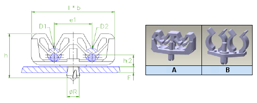 Araymond - Clip Plastique Pour cable ou Tube - Plastic Cable Clips