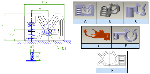 Araymond - Clip Plastique Pour cable ou Tube - Plastic Cable Clips
