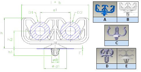 Araymond - Clip Plastique Pour cable ou Tube - Plastic Cable Clips