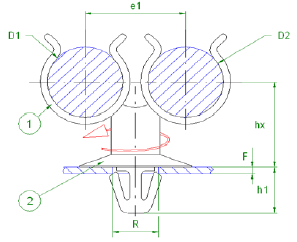 Araymond - Clip Plastique Pour cable ou Tube - Plastic Cable Clips