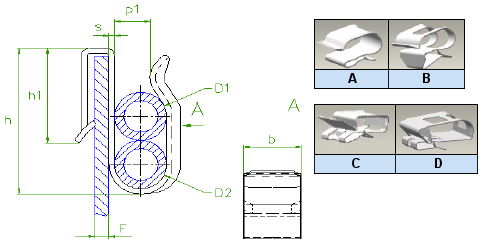 Araymond - Clips Métal Pour Câble - Metal Cable Clips