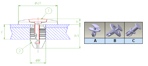 Araymond - Clip Plastique Pour Panneaux - Plastic Panel Clips