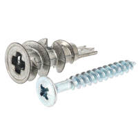 CHEVILLE AUTOPERCEUSE ZAMAK POUR GOULOTTE 10-20 AVEC VIS TR 4.5X35 - 74602