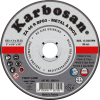 Disque à Tronçonner Plat 125X1.6X22.2  ZA46R Inox KARBOSAN 908719