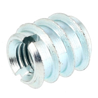 Douille Filetée pour Bois M4X8/8 Acier Zingué Blanc Type Sk à 6 Pans Creux