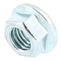 Écrou à Embase Lisse M6 Acier Zingué Blanc DIN 6923