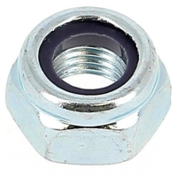 Écrou Nylstop Acier Zingué Blanc Pas de 125 DIN 985