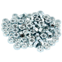 Sachet de 100 Écrous Hu Acier Zingué Blanc DIN 934