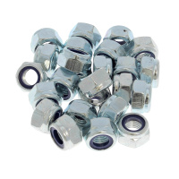 Sachet de 100 Écrous Nylstop Acier Zingué Blanc DIN 985