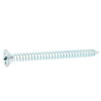 Vis Tôle Tête Fraisée Phillips Acier Zingué Blanc DIN 7982