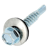 Autoperceuse TH Bardage Acier Zingué Blanc + Rondelle Etanche