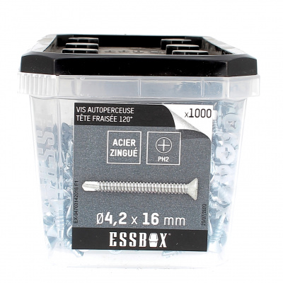 ESSBOX de 1000 Autoperceuses TFC 4.2X16 Zingué (12 Plots)