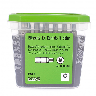 Kit 10 Embouts de Vissage 2X Tx10, 2X Tx20, 2Xtx25, 2Xtx30, 2Xtx40 + 1 Porte-Embout Magnétique AVE (2 Plots)