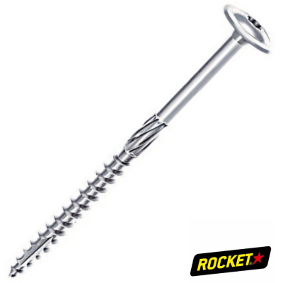 VBA Rocket Charpente Tête Plate Large Torx Acier Zingué Blanc