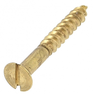 Vis à Bois En Laiton Massif Tête Fraisée à Fente - Tailles #2 à #12, Longueurs 5 à 50mm, Norme DIN 97