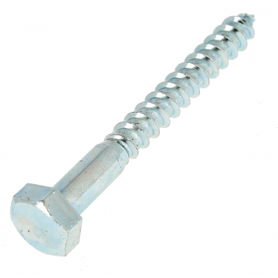 Tirefond 10X100 Acier Zingué Blanc PF DIN 571