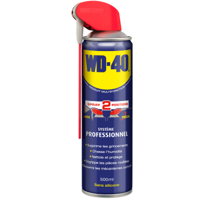 WD-40 Aérosol Multifonction Spray Double Position Système Professionnel 500mL