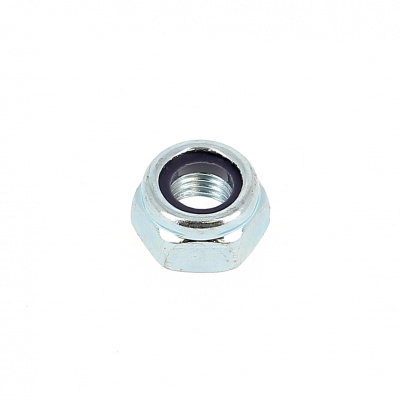 Ecrou Hexagonal Autofreiné Nylstop Pas 200 Acier Z.Blanc