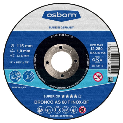 DISQUE A TRONCONNER PLAT 115X1.0X22.2 AS60T INOX 1111-240.100