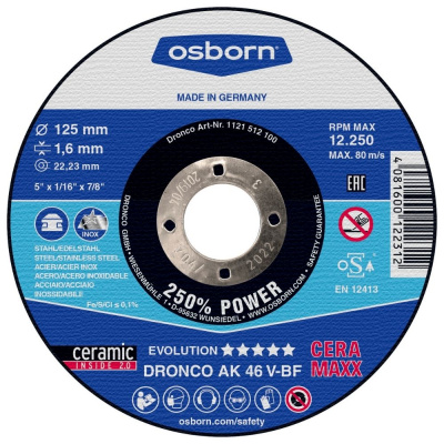 DISQUE A TRONCONNER PLAT 125X1.6X22.2 AK46V CERAMAXX 1121-512.100
