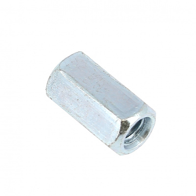 Ecrou de Rallonge 3D Acier Zingué Blanc Din 6334